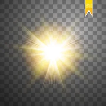 Sun isolated on transparent background. Vector illustration Stock Illustration