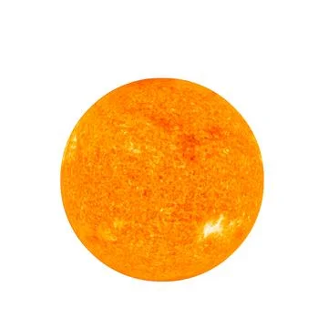 Sun isolated on white background. Elements of this image furnished by NASA. Stock Photos