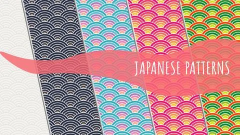 Sun japan pattern Illustrazione stock