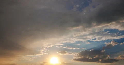 The sun is knocked out by the thunderclouds Stock Footage 94758375