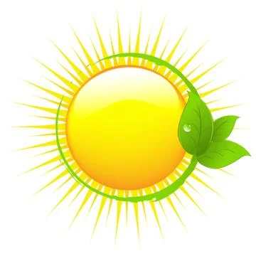 Sun with leafs Stock Illustration