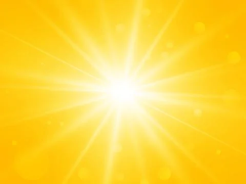 Sun with lens flare abstract vector summer yellow rays background 스톡 일러스트