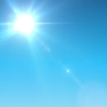 Sun with lens flare. Stock Photos