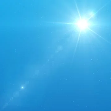 Sun with lens flare. Stock Photos