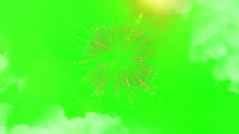 Sun Lens Flare with Realistic Clouds and Particle Ring on Green Screen Video stock 337634706