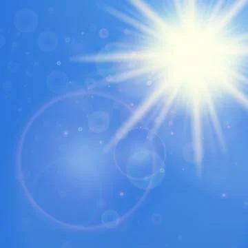 Sun with lens flare template Stock Illustration