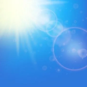 Sun with lens flare template Stock Illustration