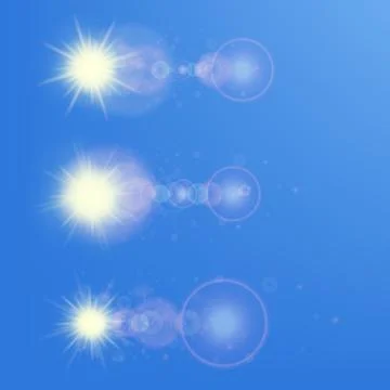 Sun with lens flare template Stock Illustration
