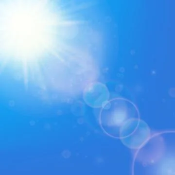 Sun with lens flare template Stock Illustration