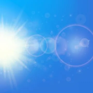 Sun with lens flare template Stock Illustration