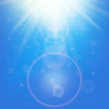 Sun with lens flare template Stock Illustration