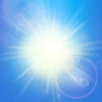 Sun with lens flare template Stock Illustration