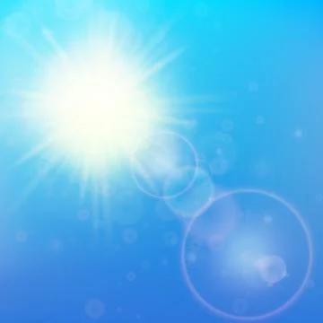 Sun with lens flare template Stock Illustration