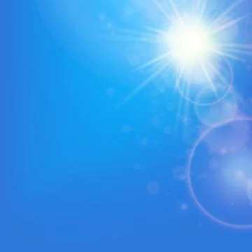 Sun with lens flare template Stock Illustration