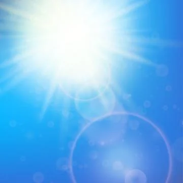 Sun with lens flare template Stock Illustration
