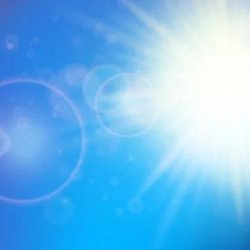 Sun with lens flare template Stock Illustration