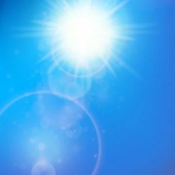 Sun with lens flare template Stock Illustration