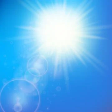 Sun with lens flare template Stock Illustration