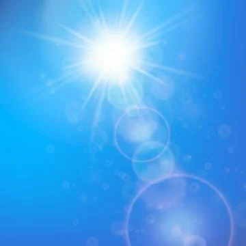 Sun with lens flare template Stock Illustration