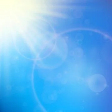 Sun with lens flare template Stock Illustration