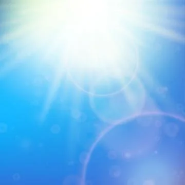 Sun with lens flare template Stock Illustration