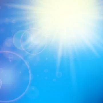 Sun with lens flare template Stock Illustration