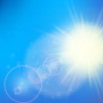 Sun with lens flare template Stock Illustration