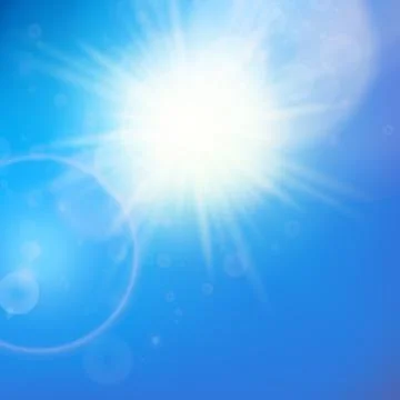 Sun with lens flare template Stock Illustration