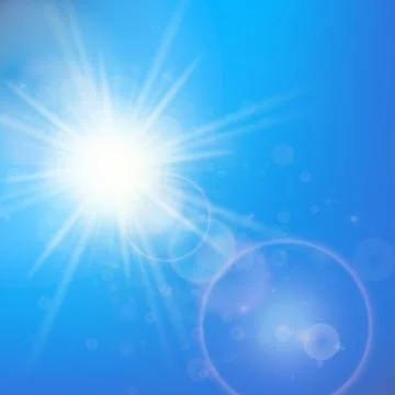 Sun with lens flare template Stock Illustration