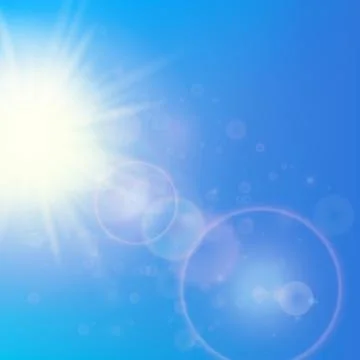 Sun with lens flare template Stock Illustration