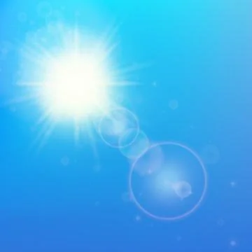 Sun with lens flare template Stock Illustration