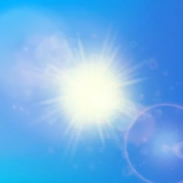 Sun with lens flare template Stock Illustration