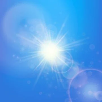 Sun with lens flare template Stock Illustration