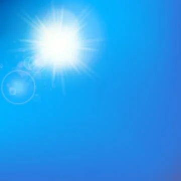 Sun with lens flare template Stock Illustration
