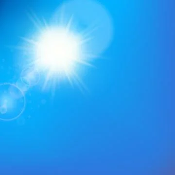 Sun with lens flare template Stock Illustration