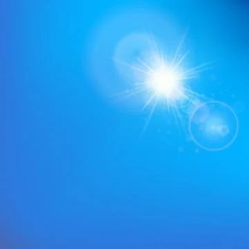 Sun with lens flare template Stock Illustration