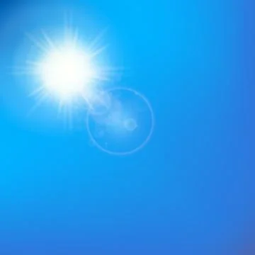 Sun with lens flare template Stock Illustration