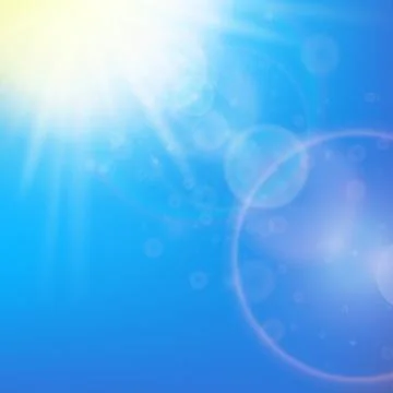 Sun with lens flare template Stock Illustration