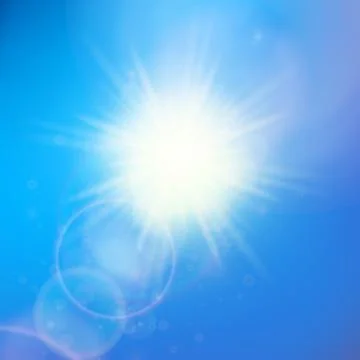 Sun with lens flare template Stock Illustration