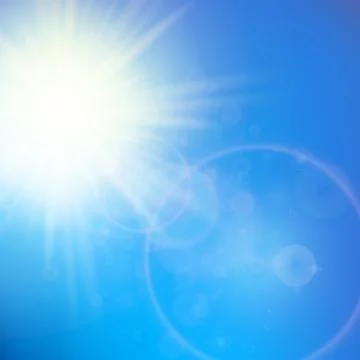 Sun with lens flare template Stock Illustration