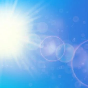 Sun with lens flare template Stock Illustration
