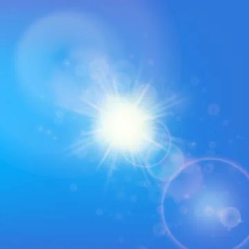 Sun with lens flare template Stock Illustration