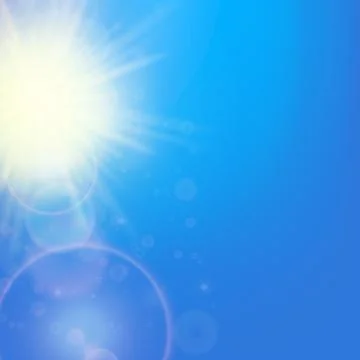 Sun with lens flare template Stock Illustration