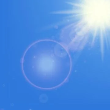 Sun with lens flare template Stock Illustration