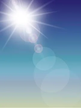 Sun with lens flare, vector background Stock-Illustration