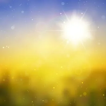 Sun with lens flare, vector background Stock Illustration