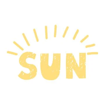 Sun Lettering Sign Stock Illustration