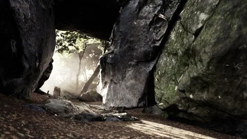 Sun light in the cave Stock Footage 241529093