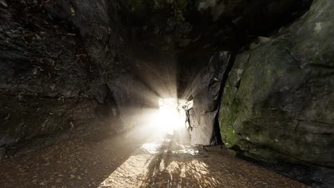 Sun light in the cave 스톡 일러스트