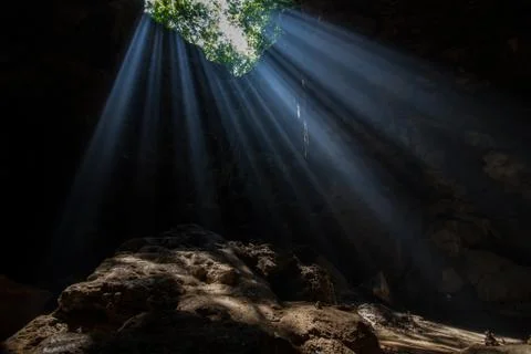 Sun light in the cave Stock Photos